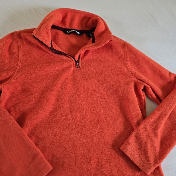 Lands' End Boys' Vibrant Orange Pullover Sweater - Picture 3 of 3
